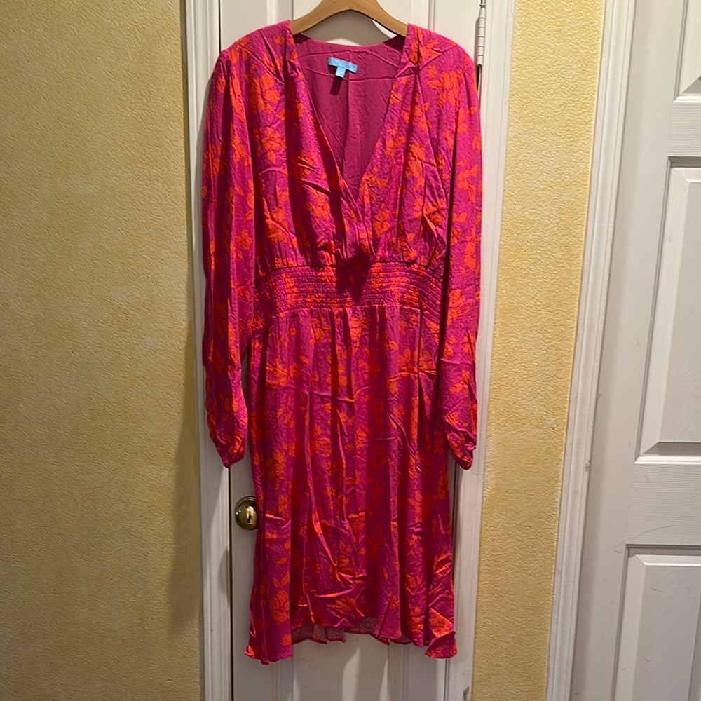 Draper James Vibrant Pink and Orange Women's Dress